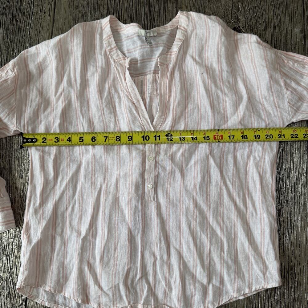 Joie Bekette Peach Striped 100% Linen Blouse Shirt Top Size Small - Picture 4 of 7